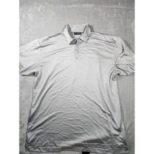Callaway Golf‎ Polo Shirt Mens XL Gray Striped Performance Stretch Opti Dri